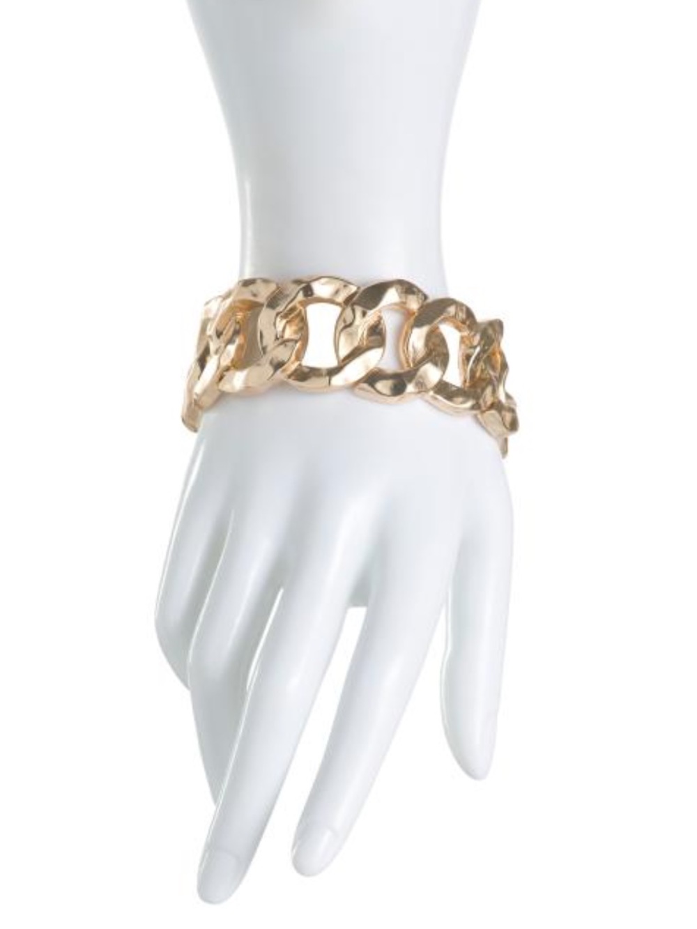 Patricia Nash Gold Hammered Link Stretch Bracelet New - Picture 4 of 4
